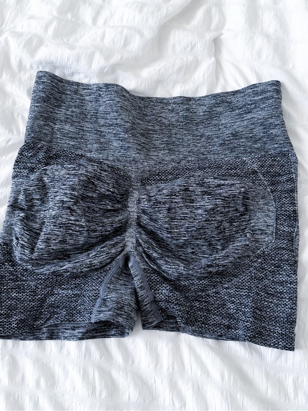 Seamless High-Waist Shaping Shorts in Heathered Charcoal